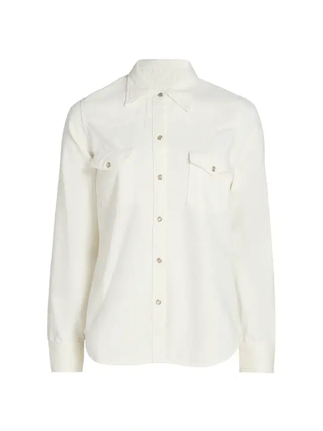 Women's Travis Western-Style Cotton Shirt - Cream Women's Travis Western-Style Cotton Shirt - Cream
