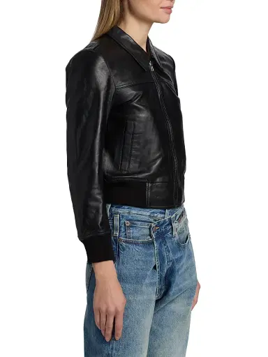 R13 Women's Berlin Leather Bomber Jacket | Thumbnail 4 R13 Women's Berlin Leather Bomber Jacket | Thumbnail 4