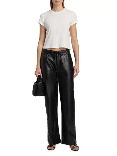 AG Jeans Women's Sadie Pointelle-Knit Cotton Top - Powder | Thumbnail 2 AG Jeans Women's Sadie Pointelle-Knit Cotton Top - Powder | Thumbnail 2