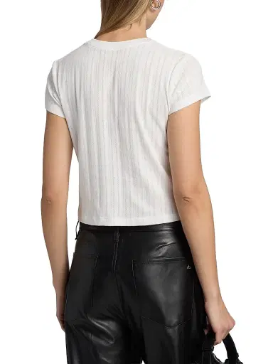 AG Jeans Women's Sadie Pointelle-Knit Cotton Top - Powder | Thumbnail 5 AG Jeans Women's Sadie Pointelle-Knit Cotton Top - Powder | Thumbnail 5