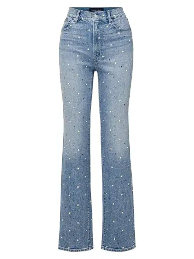 Veronica Beard Women's Dylan Embellished High-Rise Straight-Leg Jeans | Thumbnail 1 Veronica Beard Women's Dylan Embellished High-Rise Straight-Leg Jeans | Thumbnail 1