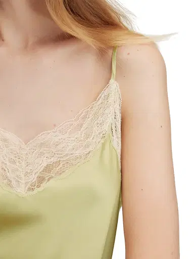 Veronica Beard Women's Johanan Lace-Trimmed Silk-Blend Top - Pistachio | Thumbnail 6 Veronica Beard Women's Johanan Lace-Trimmed Silk-Blend Top - Pistachio | Thumbnail 6