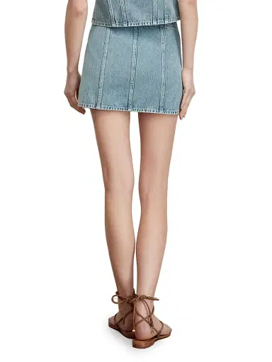 Veronica Beard Women's Marquita Denim Miniskirt - Silver Dust | Thumbnail 4 Veronica Beard Women's Marquita Denim Miniskirt - Silver Dust | Thumbnail 4