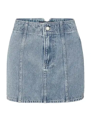 Veronica Beard Women's Marquita Denim Miniskirt - Silver Dust | Thumbnail 1 Veronica Beard Women's Marquita Denim Miniskirt - Silver Dust | Thumbnail 1