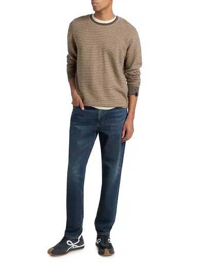rag & bone Men's Harvey Striped Crewneck Sweater - Winter Grey | Thumbnail 2 rag & bone Men's Harvey Striped Crewneck Sweater - Winter Grey | Thumbnail 2