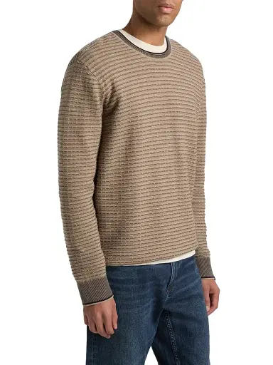 rag & bone Men's Harvey Striped Crewneck Sweater - Winter Grey | Thumbnail 4 rag & bone Men's Harvey Striped Crewneck Sweater - Winter Grey | Thumbnail 4