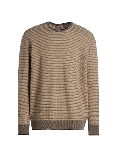 rag & bone Men's Harvey Striped Crewneck Sweater - Winter Grey | Thumbnail 1 rag & bone Men's Harvey Striped Crewneck Sweater - Winter Grey | Thumbnail 1