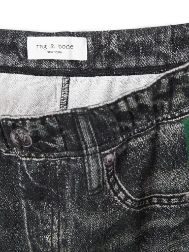 rag & bone Women's rb Miramar Terry Cotton Wide-Leg Track Pants - Washed Black Green Stripe | Thumbnail 7 rag & bone Women's rb Miramar Terry Cotton Wide-Leg Track Pants - Washed Black Green Stripe | Thumbnail 7