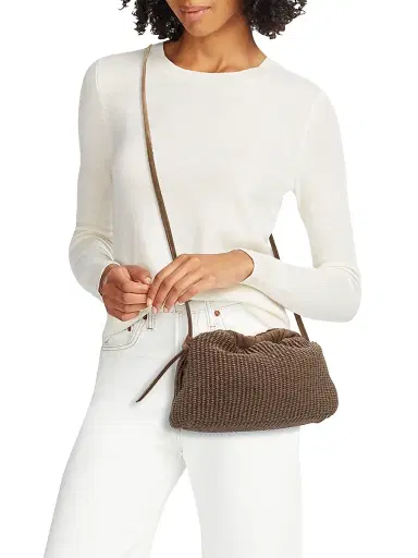 Mansur Gavriel Women's Cloud Mini Raffia Clutch - Anise | Thumbnail 2 Mansur Gavriel Women's Cloud Mini Raffia Clutch - Anise | Thumbnail 2