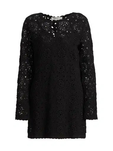 Frame Women's Crochet Cotton Sheath Minidress - Black - Size Large | Thumbnail 1 Frame Women's Crochet Cotton Sheath Minidress - Black - Size Large | Thumbnail 1