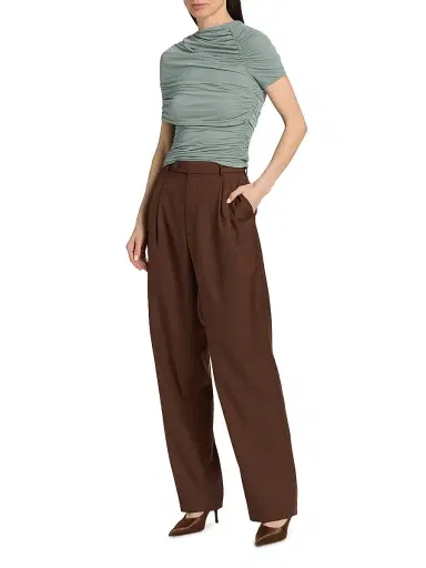 Ronny Kobo Women's Vega Ruched Jersey Top - Green - Size XL | Thumbnail 2 Ronny Kobo Women's Vega Ruched Jersey Top - Green - Size XL | Thumbnail 2