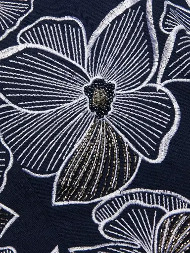 Toccin Women's Stacy Floral-Embroidered Cotton Midi-Skirt - Deep Indigo | Thumbnail 7 Toccin Women's Stacy Floral-Embroidered Cotton Midi-Skirt - Deep Indigo | Thumbnail 7