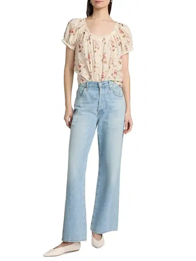 DÔEN Women's Frederica Floral Lace-Trim Top | Thumbnail 2 DÔEN Women's Frederica Floral Lace-Trim Top | Thumbnail 2