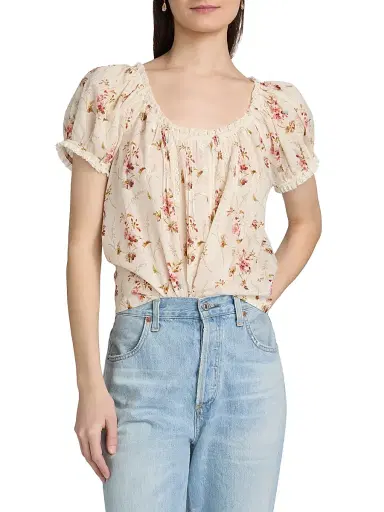 DÔEN Women's Frederica Floral Lace-Trim Top | Thumbnail 3 DÔEN Women's Frederica Floral Lace-Trim Top | Thumbnail 3