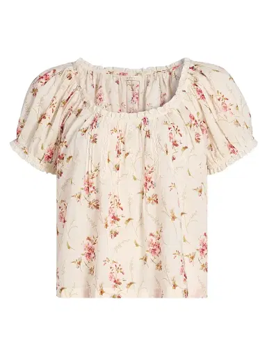 DÔEN Women's Frederica Floral Lace-Trim Top | Thumbnail 1 DÔEN Women's Frederica Floral Lace-Trim Top | Thumbnail 1