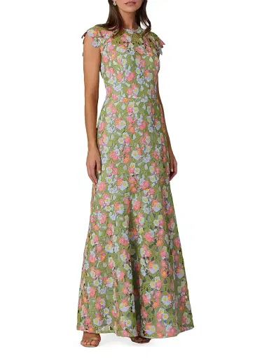 Shoshanna Women's Raven Floral Guipure A-Line Gown - Garden Multi | Thumbnail 2 Shoshanna Women's Raven Floral Guipure A-Line Gown - Garden Multi | Thumbnail 2