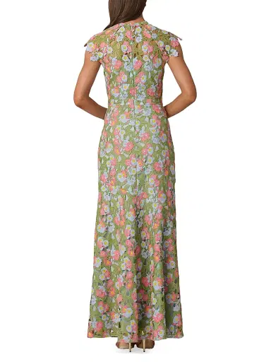Shoshanna Women's Raven Floral Guipure A-Line Gown - Garden Multi | Thumbnail 3 Shoshanna Women's Raven Floral Guipure A-Line Gown - Garden Multi | Thumbnail 3