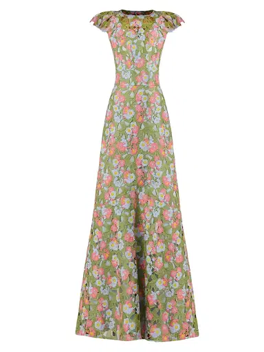 Shoshanna Women's Raven Floral Guipure A-Line Gown - Garden Multi | Thumbnail 1 Shoshanna Women's Raven Floral Guipure A-Line Gown - Garden Multi | Thumbnail 1