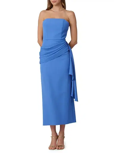 Shoshanna Women's Annemarie Drape Cocktail Dress - Violet Blue | Thumbnail 2 Shoshanna Women's Annemarie Drape Cocktail Dress - Violet Blue | Thumbnail 2