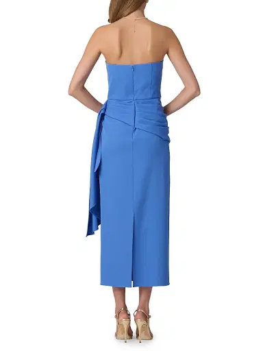 Shoshanna Women's Annemarie Drape Cocktail Dress - Violet Blue | Thumbnail 3 Shoshanna Women's Annemarie Drape Cocktail Dress - Violet Blue | Thumbnail 3