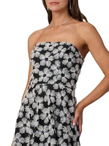 Shoshanna Women's Miller Floral A-Line Dress - Jet | Thumbnail 4 Shoshanna Women's Miller Floral A-Line Dress - Jet | Thumbnail 4