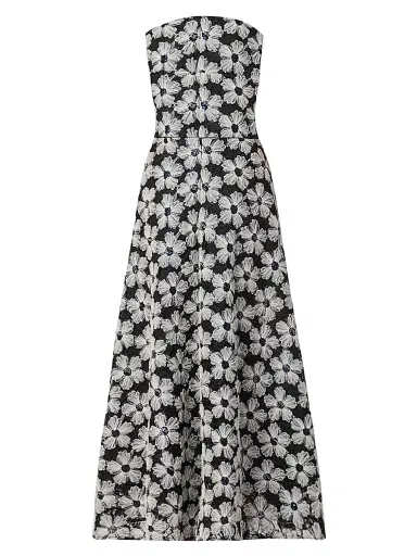 Shoshanna Women's Miller Floral A-Line Dress - Jet | Thumbnail 1 Shoshanna Women's Miller Floral A-Line Dress - Jet | Thumbnail 1