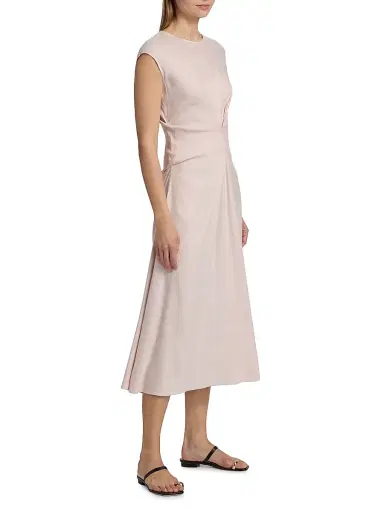 Proenza Schouler White Label Women's Miranda Linen-Blend Midi-Dress | Thumbnail 4 Proenza Schouler White Label Women's Miranda Linen-Blend Midi-Dress | Thumbnail 4