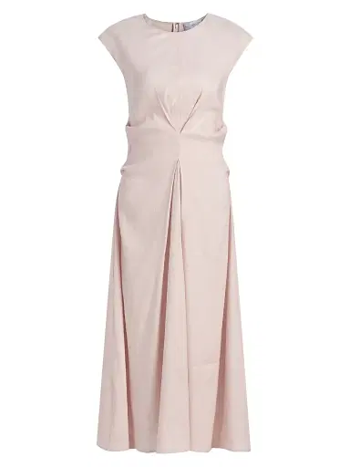 Proenza Schouler White Label Women's Miranda Linen-Blend Midi-Dress | Thumbnail 1 Proenza Schouler White Label Women's Miranda Linen-Blend Midi-Dress | Thumbnail 1