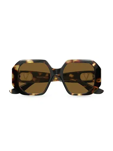 Valentino Garavani Women's Vain Bold 55MM Geometric Sunglasses - Brown | Thumbnail 2 Valentino Garavani Women's Vain Bold 55MM Geometric Sunglasses - Brown | Thumbnail 2