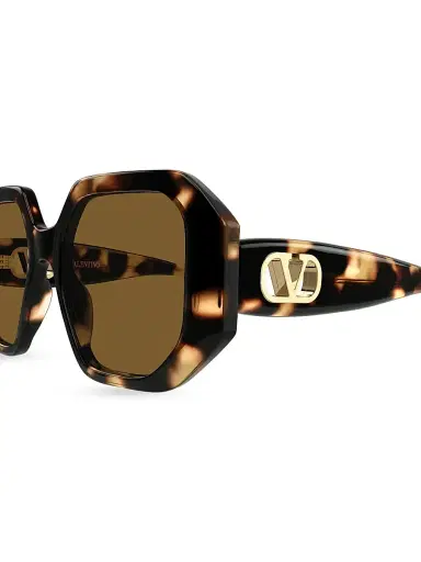 Valentino Garavani Women's Vain Bold 55MM Geometric Sunglasses - Brown | Thumbnail 3 Valentino Garavani Women's Vain Bold 55MM Geometric Sunglasses - Brown | Thumbnail 3