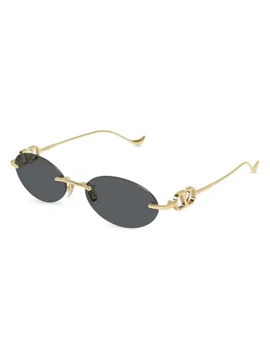 Valentino Garavani Women's Bejewelled 53MM Oval Sunglasses - Gold Grey | Thumbnail 1 Valentino Garavani Women's Bejewelled 53MM Oval Sunglasses - Gold Grey | Thumbnail 1