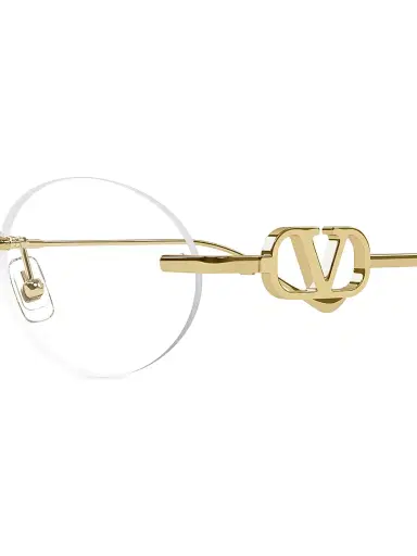 Valentino Garavani Women's Bejewelled 53MM Oval Glasses - Gold Clear | Thumbnail 3 Valentino Garavani Women's Bejewelled 53MM Oval Glasses - Gold Clear | Thumbnail 3