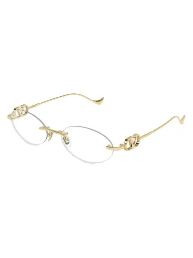 Valentino Garavani Women's Bejewelled 53MM Oval Glasses - Gold Clear | Thumbnail 1 Valentino Garavani Women's Bejewelled 53MM Oval Glasses - Gold Clear | Thumbnail 1