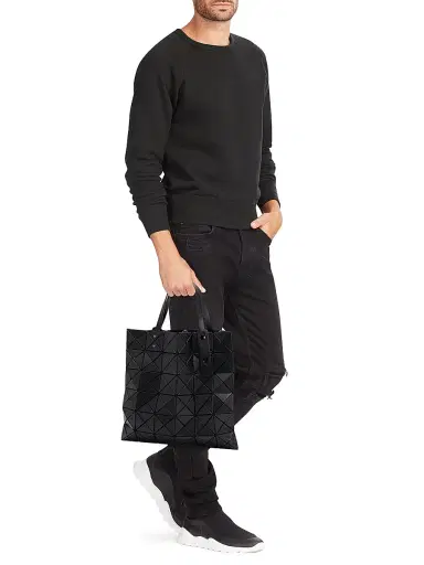 Bao Bao Issey Miyake Men's Lucent Matte Faux-Leater Tote Bag - Matte Black | Thumbnail 2 Bao Bao Issey Miyake Men's Lucent Matte Faux-Leater Tote Bag - Matte Black | Thumbnail 2