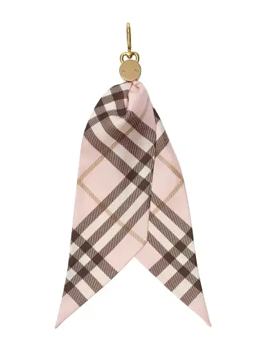 Burberry Women's Signature Check Silk Scarf Charm - Pink | Thumbnail 2 Burberry Women's Signature Check Silk Scarf Charm - Pink | Thumbnail 2
