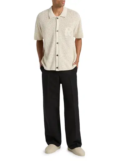 Represent Men's Pico Open-Knit Cotton-Blend Shirt - Ecru - Size XL | Thumbnail 2 Represent Men's Pico Open-Knit Cotton-Blend Shirt - Ecru - Size XL | Thumbnail 2