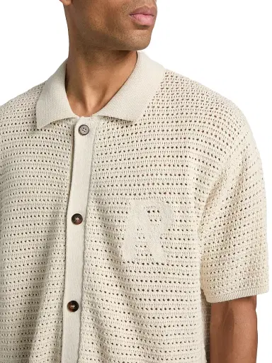 Represent Men's Pico Open-Knit Cotton-Blend Shirt - Ecru - Size XL | Thumbnail 6 Represent Men's Pico Open-Knit Cotton-Blend Shirt - Ecru - Size XL | Thumbnail 6