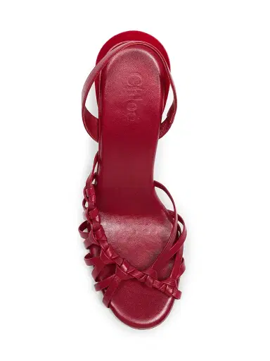 Chloé Women's Estra 0MM Leather Slingback Sandals - Raspberry Sorbet | Thumbnail 4 Chloé Women's Estra 0MM Leather Slingback Sandals - Raspberry Sorbet | Thumbnail 4