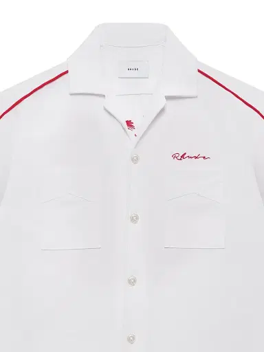 Rhude Men's Sausalito Invitational Bowling Shirt - White Red | Thumbnail 3 Rhude Men's Sausalito Invitational Bowling Shirt - White Red | Thumbnail 3