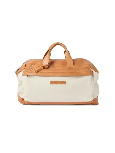 Brunello Cucinelli Men's Grained Calfskin and Cowhide Active Bag - Natural | Thumbnail 1 Brunello Cucinelli Men's Grained Calfskin and Cowhide Active Bag - Natural | Thumbnail 1