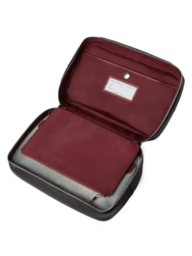 Brunello Cucinelli Grained Leather Travel Beauty Case - Black | Thumbnail 4 Brunello Cucinelli Grained Leather Travel Beauty Case - Black | Thumbnail 4