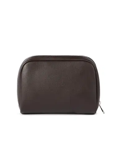 Brunello Cucinelli Smooth Calfskin Slim Beauty Case - Brown | Thumbnail 2 Brunello Cucinelli Smooth Calfskin Slim Beauty Case - Brown | Thumbnail 2