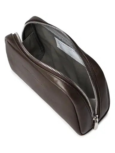 Brunello Cucinelli Smooth Calfskin Slim Beauty Case - Brown | Thumbnail 4 Brunello Cucinelli Smooth Calfskin Slim Beauty Case - Brown | Thumbnail 4