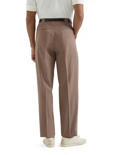 Brunello Cucinelli Men's Cotton Crêpe Batavia Trousers with Pleats | Thumbnail 4 Brunello Cucinelli Men's Cotton Crêpe Batavia Trousers with Pleats | Thumbnail 4