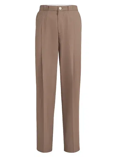 Brunello Cucinelli Men's Cotton Crêpe Batavia Trousers with Pleats | Thumbnail 1 Brunello Cucinelli Men's Cotton Crêpe Batavia Trousers with Pleats | Thumbnail 1