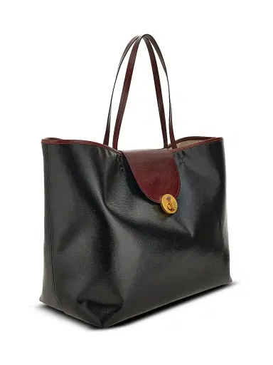 Versace Women's Vivian Coated Canvas Tote - Black Rosewood Gold | Thumbnail 2 Versace Women's Vivian Coated Canvas Tote - Black Rosewood Gold | Thumbnail 2