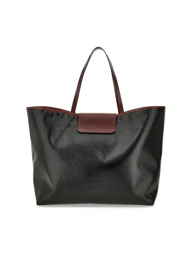 Versace Women's Vivian Coated Canvas Tote - Black Rosewood Gold | Thumbnail 3 Versace Women's Vivian Coated Canvas Tote - Black Rosewood Gold | Thumbnail 3