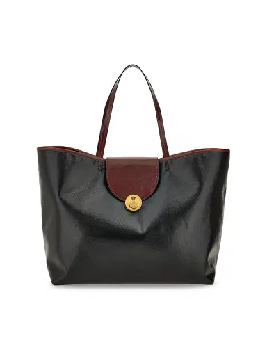 Versace Women's Vivian Coated Canvas Tote - Black Rosewood Gold | Thumbnail 1 Versace Women's Vivian Coated Canvas Tote - Black Rosewood Gold | Thumbnail 1