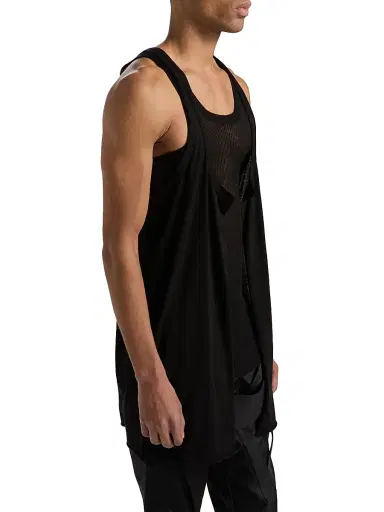 Rick Owens Men's Pony Open-Front Cotton Tank - Black | Thumbnail 4 Rick Owens Men's Pony Open-Front Cotton Tank - Black | Thumbnail 4