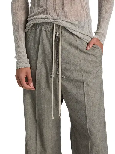 Rick Owens Men's Bela Wool Wide-Leg Pants - Grey Melange - Size 38 | Thumbnail 6 Rick Owens Men's Bela Wool Wide-Leg Pants - Grey Melange - Size 38 | Thumbnail 6